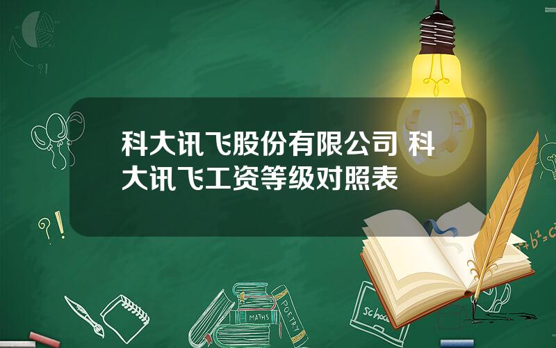 科大讯飞股份有限公司 科大讯飞工资等级对照表
